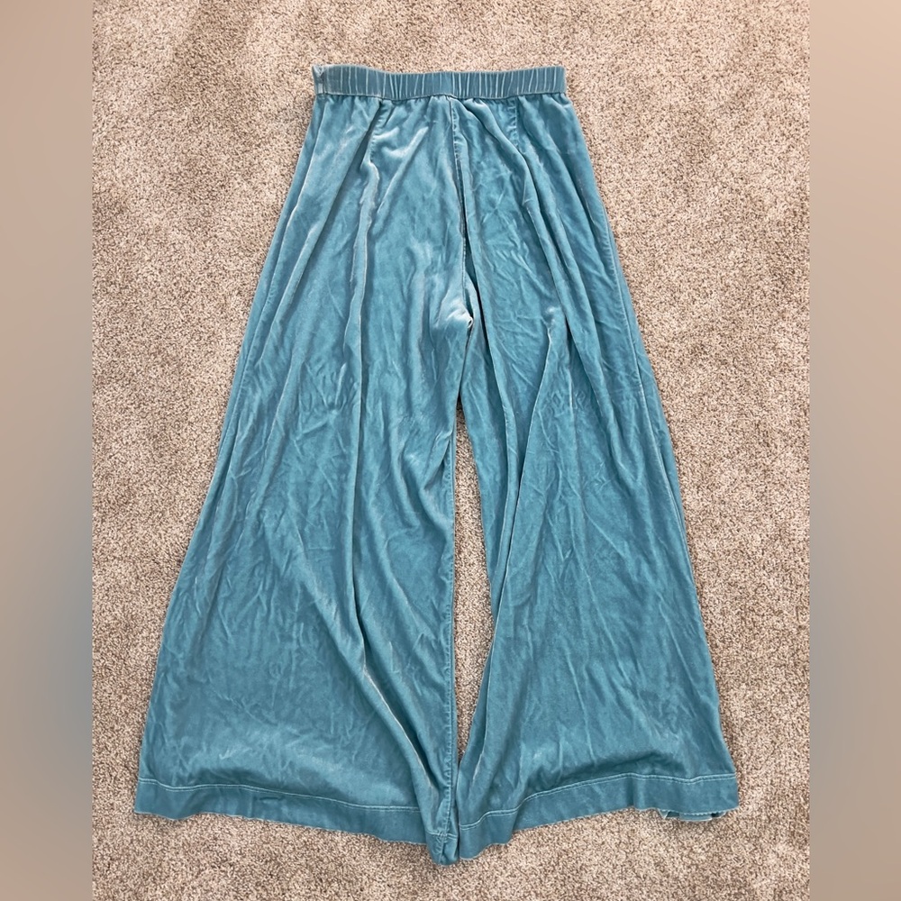 Rachel Comey Velvet Viscose Silk Turquoise Trouser